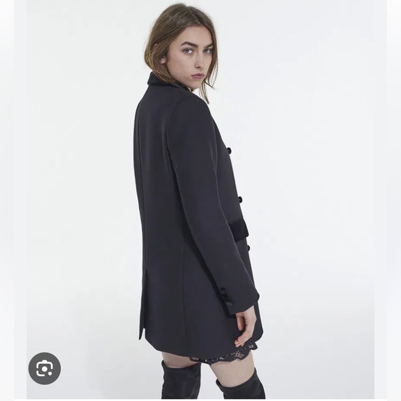 NWT The Kooples Cashmere and Wool Velvet Button double breasted Jacket Coat - Picture 3 of 17